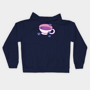 Purple Flower Tea Kids Hoodie